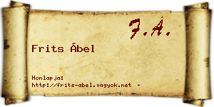 Frits Ábel névjegykártya